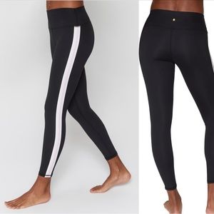 Spiritual Gangster black leggings with rainbow side tape